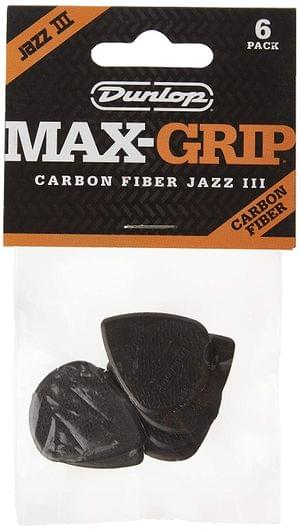 1638613512394-Dunlop 471P3S Max-Grip Nylon Jazz III Carbon Fiber Guitar Picks - 24 Pack1.jpg